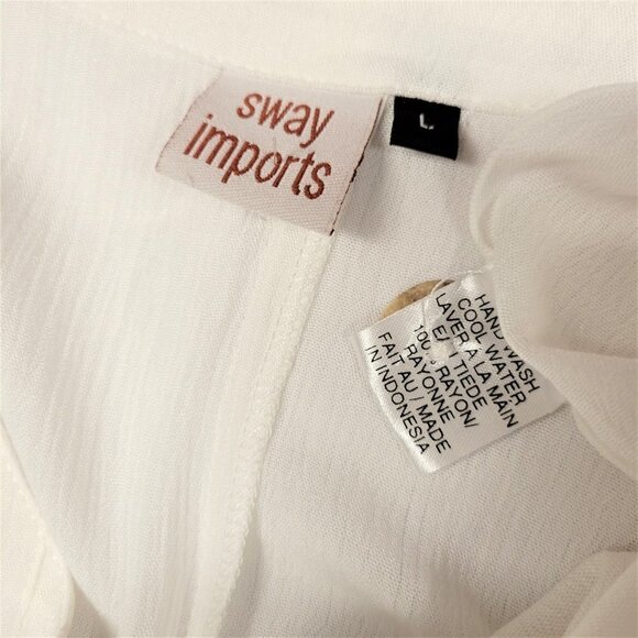 Long Sleeve Plus Size White Rayon Blouse Top  Size L, Size XL - Picture 8 of 10
